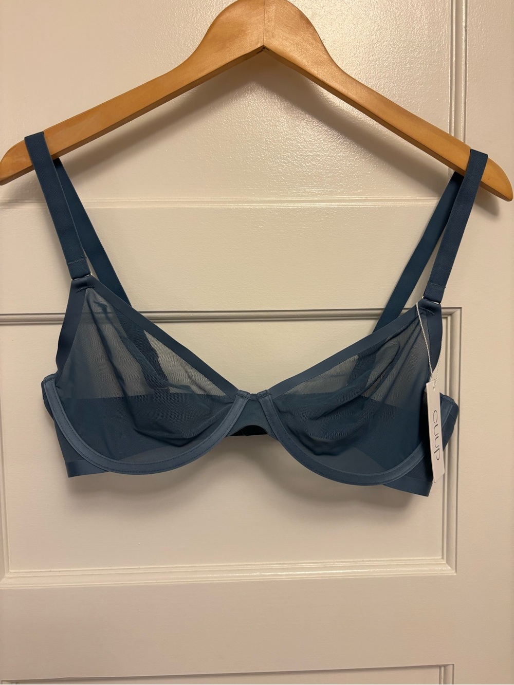 Cuup Plunge mesh bra in Sea 36D